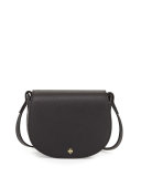 Mini Leather Saddle Bag, Black