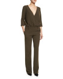 Allure Surplice-Front Trouser Jumpsuit