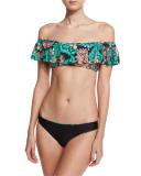 Farmhouse Floral Off-the-Shoulder Swim Top