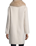 Double-Face Cashmere Coat w/ Fox Fur Collar