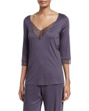 Ginevra 3/4-Sleeve Lounge Top, Basalt