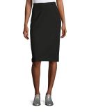 Phoebe Back-Zip Pencil Skirt, Black