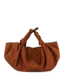 The Ascot Knot Nylon Hobo Bag, Saddle