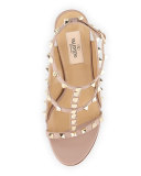 Rockstud Colorblock Caged 100mm Sandal, Poudre