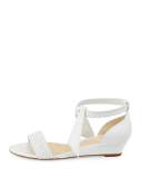 Atenah Woven Demi-Wedge Sandal, White