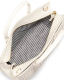 cameron street candace laser-cut satchel bag, crisp linen