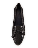 Nicole Woven Leather Loafer, Black