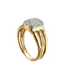 Bamboo 18k Diamond Three-Row Ring, Size 6