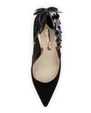 Harmony Suede 3D Butterfly Pump, Black