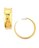 Hammered Gold-Plated Hoop Earrings