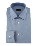 Solid Flannel Dress Shirt, Blue