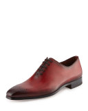 Leather Lace-Up Shoe, Red