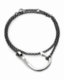 Polished Silver Hook Chain Bracelet