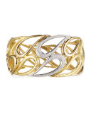 18K Gold Teardrop Cuff Bracelet with White Diamonds