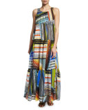 Multi-Stripe Tiered Maxi Dress