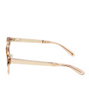 Cleopatra Mirrored Semi-Rimless Sunglasses, Pink