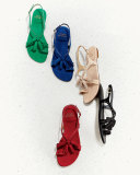 Flapagain Suede Tassel Sandal, Bisque