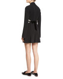 Kristi Bicolor Lace-Inset Turtleneck Dress