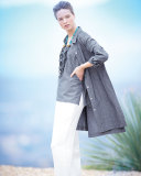 Sleeveless Cross-Dye Linen Tank 