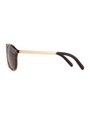 Chunky Metal & Acetate Aviator Sunglasses