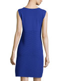 Round-Neck Pyramid Knit Shift Dress, Purple