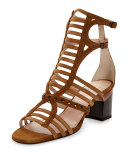 Studded Gladiator City Sandal, Camel