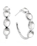 Rock Candy Silver Four-Stone #2 Hoop Earrings, Clear Quartz