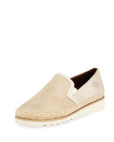 Millie Leather Slip-On Sneaker, Bone