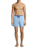 Moka Bi-Color Solid Swim Trunks, Light Blue
