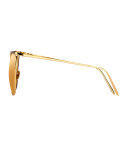 Semi-Rimless Square Sunglasses, Yellow Gold