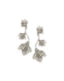 Gradient Crystal Flower Drop Earrings, Black