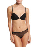 Plumetis Push-Up Bra, Black