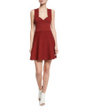 Rada Sleeveless Fit-and-Flare Jersey Dress, Copper