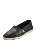 Classic Alpargata Leather Slip-On, Black