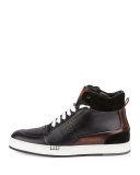 Playtime Leather High-Top Sneaker, Black