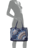 Ella Printed Packable Tote Bag, Navy Eden
