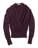 Cashmere Faux-Wrap Sweater
