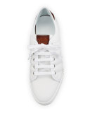 Playfield Men's Leather Low-Top Sneaker, White