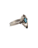 Petite New World Midnight Pear-Shaped Blue Quartz Triplet Ring with Diamonds