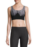 Racer Fringe-Print Sports Bra