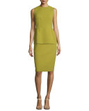 Mid-Rise Wool Pencil Skirt