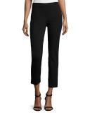 Knit Jersey Ankle Pants, Black 