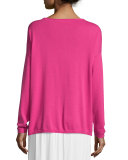 Sequined Orchid Intarsia Sweater 