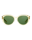 Patchett Translucent Sunglasses, Champagne/Bottle Green