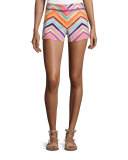 Chevron-Striped Short Shorts, Multi