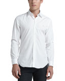 Cambridge Check-Detail Sport Shirt, White