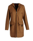 Hooded Wool-Blend Jacket, Brown