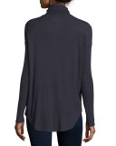 Long-Sleeve Drop-Shoulder Turtleneck 