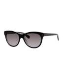 Gradient Cat-Eye Sunglasses, Black