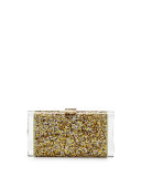 Lara Backlit Acrylic Clutch Bag, Gold/Silver/Glow